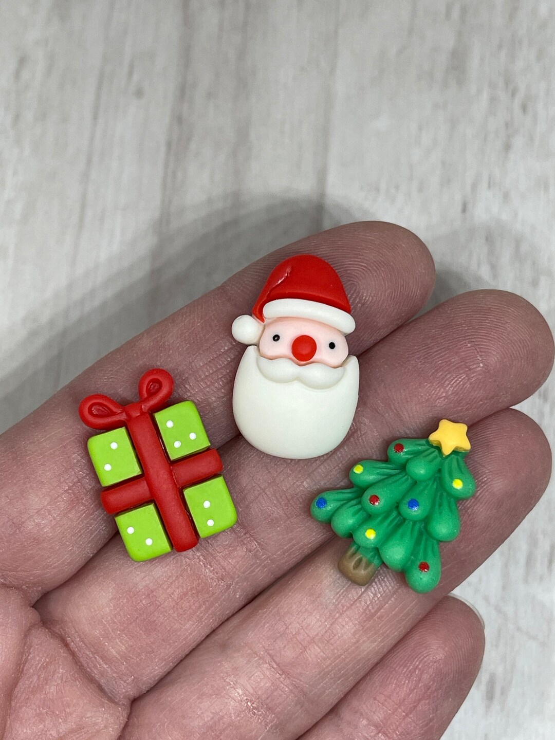 3 Pc Mixed Set Christmas Resins, Christmas Flatbacks, Cabochons ...