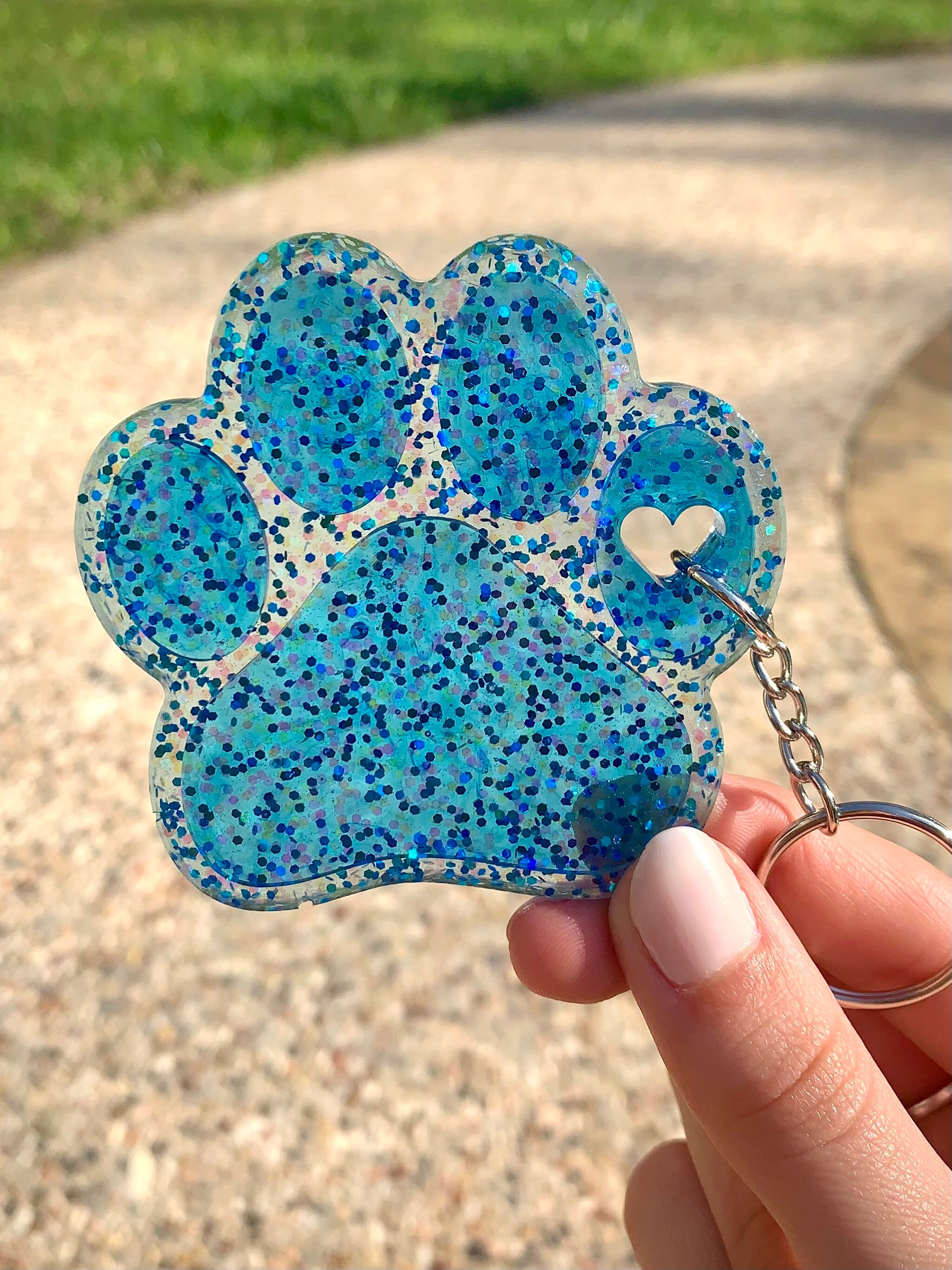 Custom Paw Resin Keychain Dog Paw Resin Keychain Paw Print Etsy