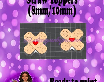 Nurse Bandage Straw Toppers 3MF File | 3D File Nurse Bandage File | Digital File Only