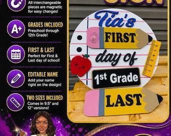 3D Interchangeable Back to School Sign Digital File