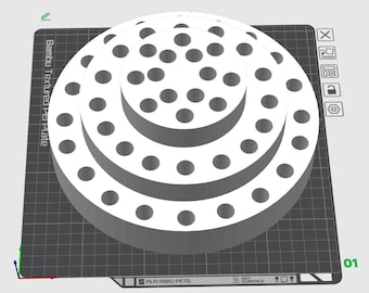 3D Circle Pen Holder Display 50 Holes - Bling Pen Display - Digital File Only