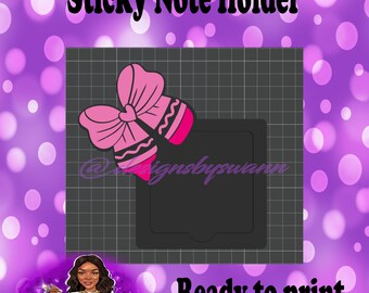 Crayon Bow Sticky Note Holder 3MF File | 3D File Crayon Bow File | Digital File Only