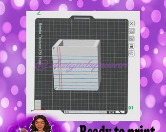 Notebook Paper Pen Holder 3MF File | 3D File Notebook Paper File | Digital File Only