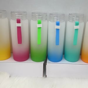 17oz Frosted Ombre Glass Blank Tumbler | Sublimation Blank Tumbler | Glass Water Bottle