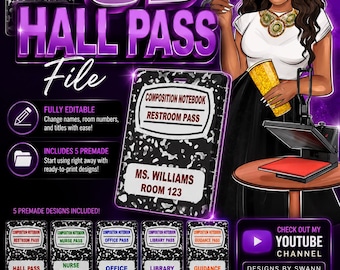 Editable 3D Hall Pass File 3mf