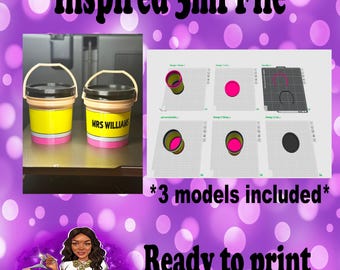 Mini Bucket Teacher Inspired 3mf File | Digital File | 3D File