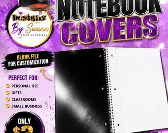 3D Spiral Notebook Covers Blank (Size 8'x10.5")