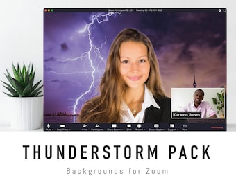 Thunderstorm Zoom Background Pack - 5 Virtual Background Images for Zoom Meetings