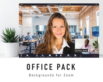 Office Zoom Background Pack - 5 Professional Virtual Background Images for Zoom Meetings