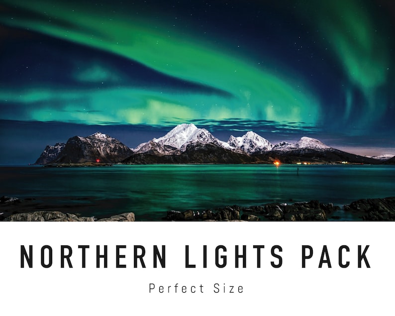 Northern Lights Zoom Background Pack 5 Night Sky Virtual Etsy