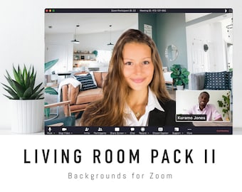 Living Room Zoom Background Pack II - 5 Living Room Virtual Background Images for Zoom Meetings