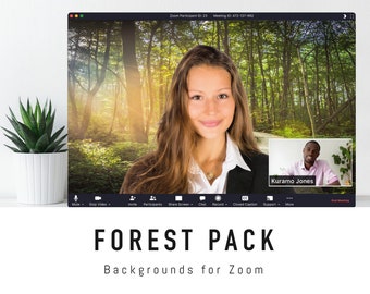 Forest Zoom Background Pack - 5 Nature Virtual Background Images for Zoom Meetings