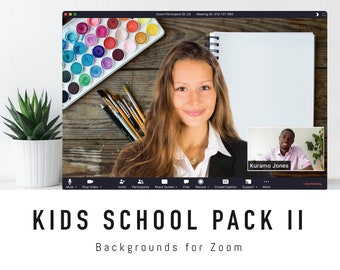 Kids School Zoom Background Pack II - 5 Virtual Background Images for Zoom Meetings