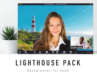 Lighthouse Zoom Background Pack - 5 Virtual Background Images for Zoom Meetings