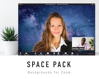 Space Zoom Background Pack - 5 Virtual Background Images for Zoom Meetings