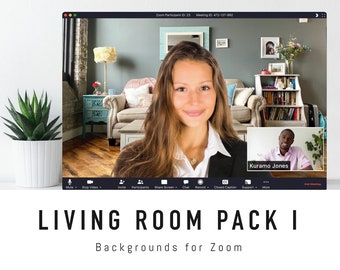 Living Room Zoom Background Pack I - 5  Living Room Virtual Background Images for Zoom Meetings
