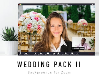 Wedding Zoom Background Pack II - 5 Virtual Background Images for Online Weddings and Bridal Showers