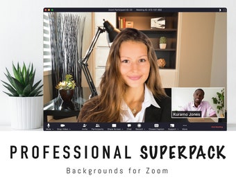 Professional Zoom Background SUPERPACK - 12 Virtual Background Images for Zoom Meetings
