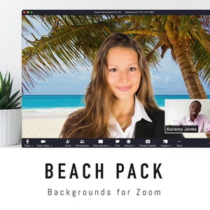 Beach Zoom Background Pack - 5 Virtual Background Images for Zoom Meetings