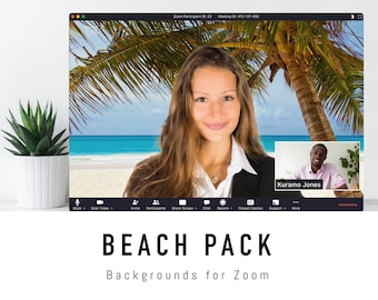 Beach Zoom Background Pack - 5 Virtual Background Images for Zoom Meetings