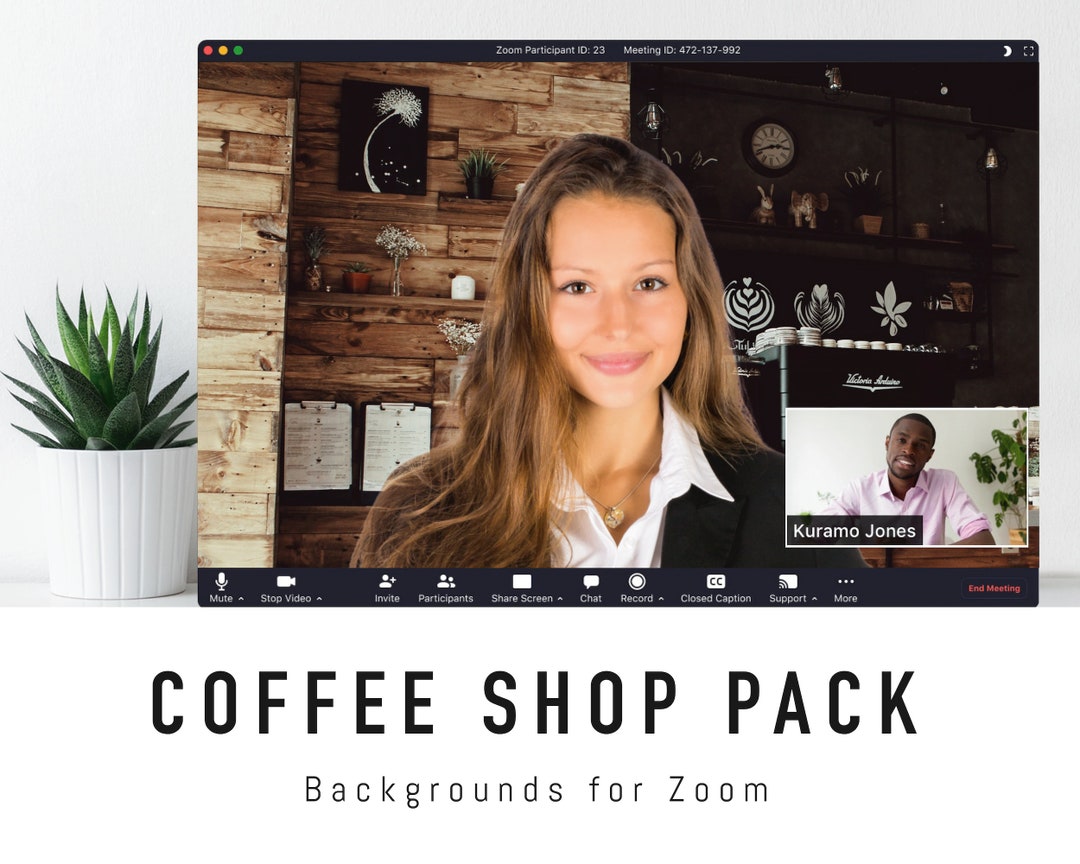Coffee Shop Zoom Background Pack 5 Cafe Virtual Background Images for