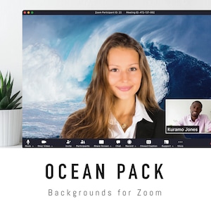 Ocean Zoom Background Pack - 5 Sea Virtual Background Images for Zoom Meetings