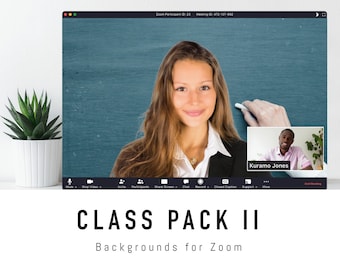 Class Zoom Background Pack II - 5 Classroom Virtual Background Images for Zoom Meetings