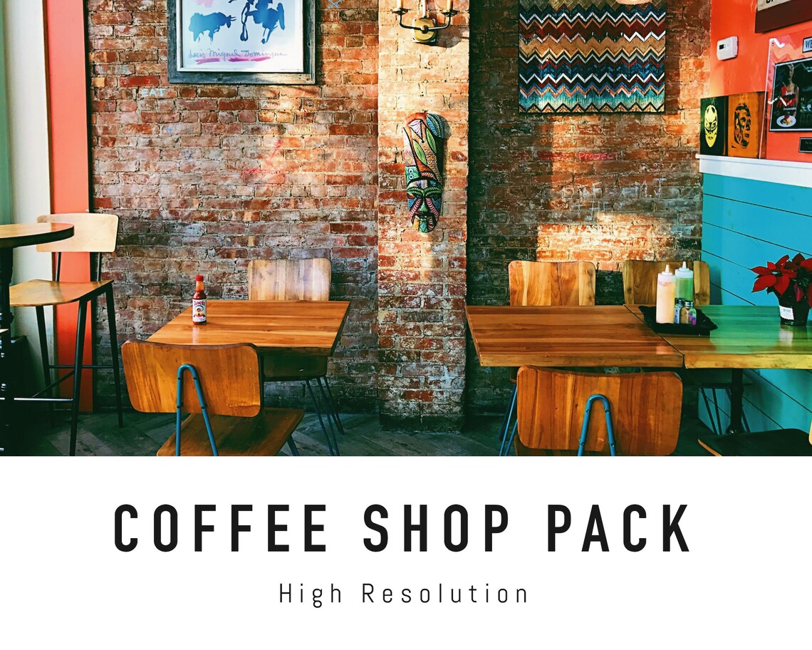 Coffee Shop Zoom Background Pack 5 Cafe Virtual Background Images for