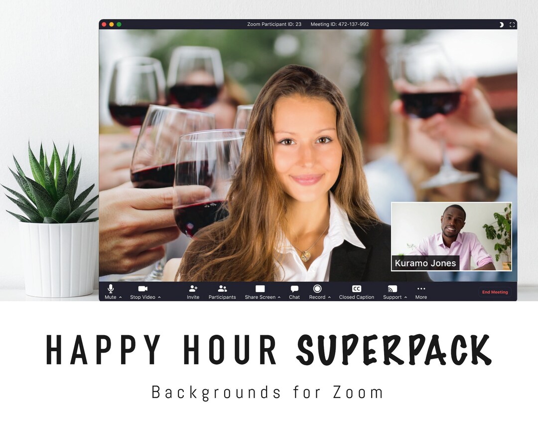 Happy Hour Zoom Background SUPERPACK 12 Virtual Backdrop Images for