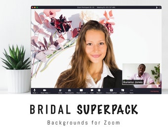 Bridal Zoom Background SUPERPACK - 5 Virtual Background Images for Online Weddings and Bridal Showers