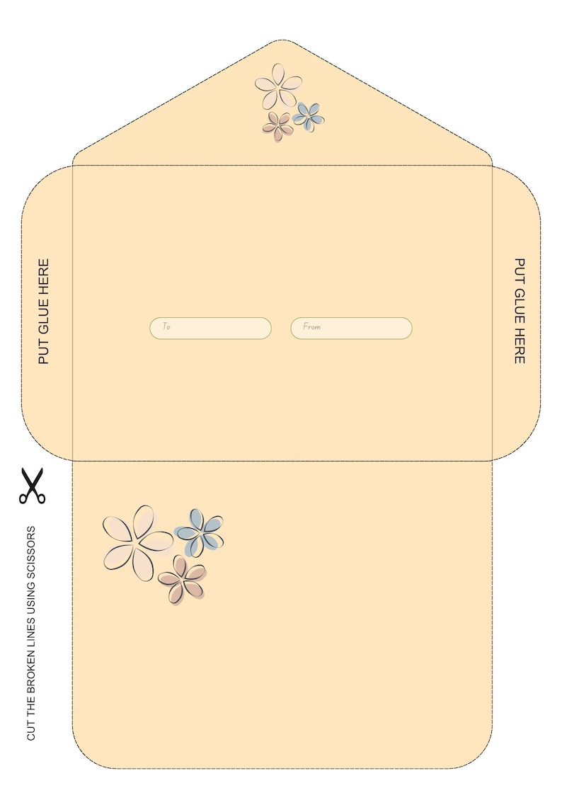 DIY Envelope Kit Printable Template With Floral Patterns Easy Cut DIY Envelope Kit Printable Template With Floral Patterns Easy Cut