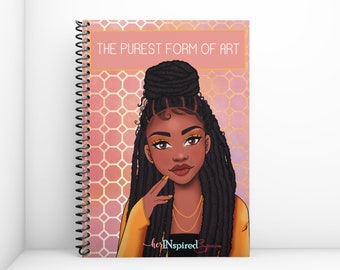 Custom Spiral Notebook, Personalized Notebook, Fashion Girl Notebook, Boss Lady Journal, Black Girl Notebook, Black Woman, herinspiredspace