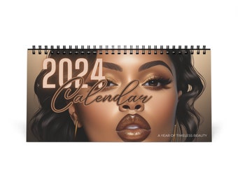 2024 Desk Calendar, Black Woman Desk Calendar, Self-Love Calendar, Black Woman Calendar, Black Beauty, 2024 Calendar, herinspiredspace