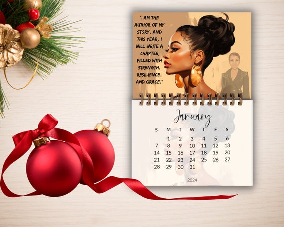 2024 African American Calendar, Black American Calendar, Black Woman  Calendar, Black Girl Calendar, 2024 Calendar, Herinspiredspace - Etsy