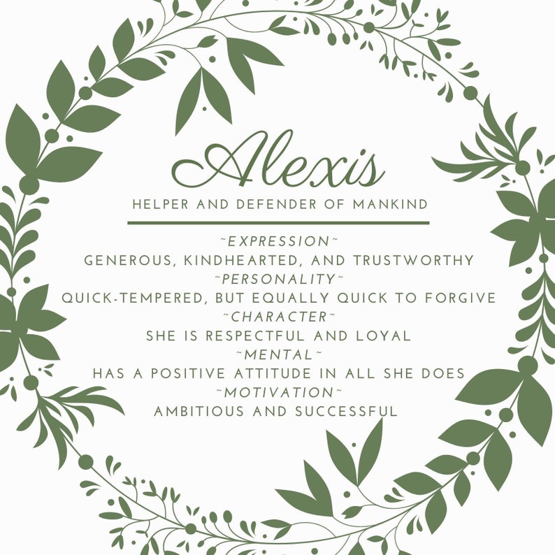 Alexis name art Alexis name meaning art Alexis art print Etsy