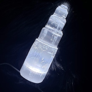 Selenite Satin Spar healing Crystal usb Lamp