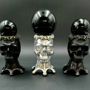 Skull Sphere Stand  - Altar Decor, Crystal, Roses, Orb Holder,  display, Witchy Altar Decor