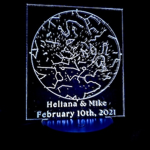 Mapa de estrelas personalizado rgb, gráfico de nascimento em acrílico que muda de cor, casamento, aniversário, nascimento de criança, presente de chá de bebê