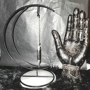Moon shaped Pendulum Stand - dowsing tool, divination tools, witch ball stand