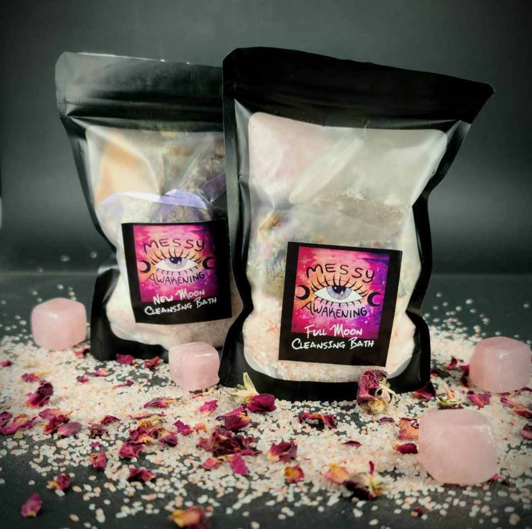 New Moon & Full Moon Cleansing Crystal Salt and Herb Ritual Tea Bath - Etsy