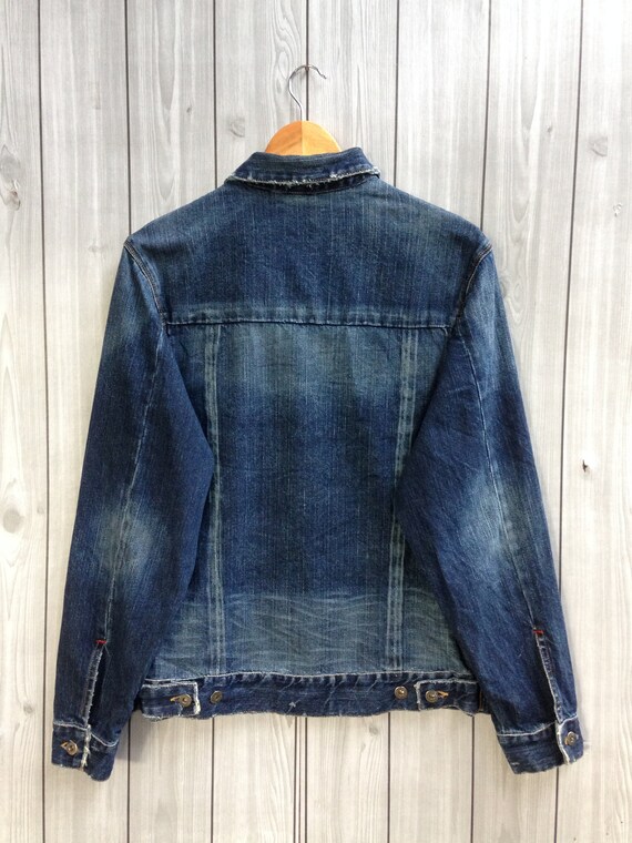 Guess Denim Jackets Military Navy Distressed Patc… - image 8