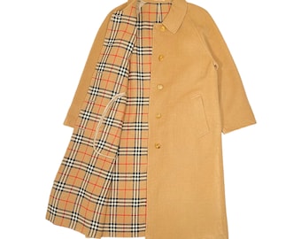 Burberry 90s Vintage Wool & Cashmere Camel Coat - Etsy