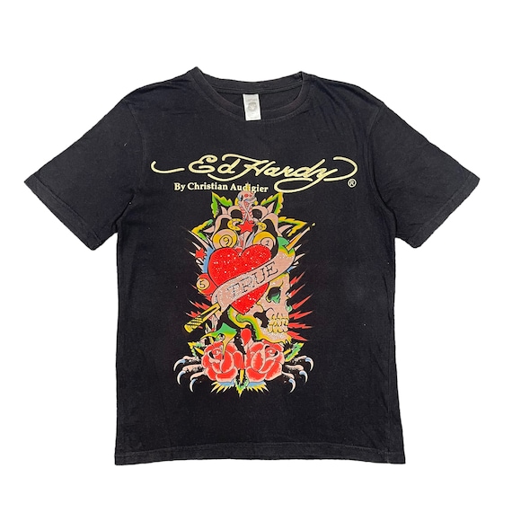 Ed Hardy by Christian Audigier Tattoo Skull Punk Art True Love