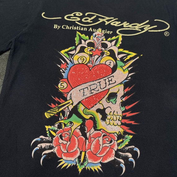 Ed Hardy by Christian Audigier Tattoo Skull Punk Art True Love