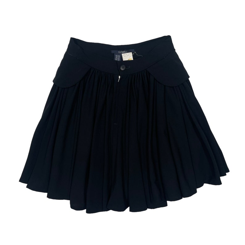 2000s Limi Feu Yohji Yamamoto Black High Waist Skirt with Pockets