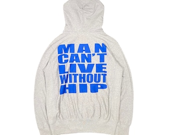 Junya Watanabe Man Can’t Live Without Hip Comme Des Garcons CDG FW17 Fall Winter Humor Hoodie Pullover Vintage 2000s Men Women Size Small
