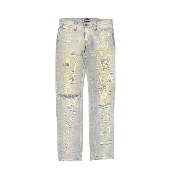 Dolce Gabbana X DC Comic Distressed Washed Grunge Punk Denim Jeans 