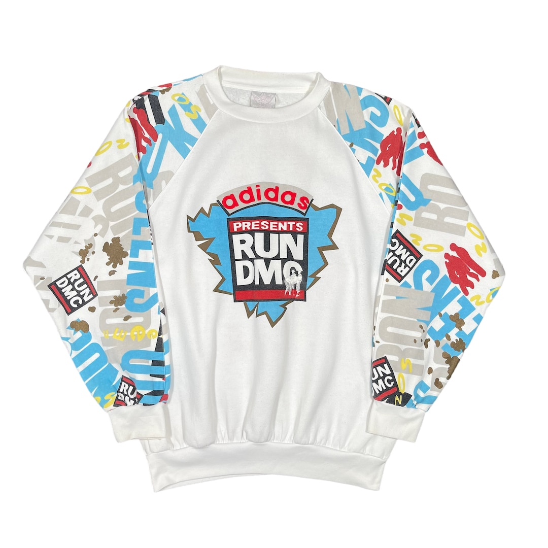 Adidas Run DMC True Hollis Crew Fullprint Vintage 1985 Rapper Hip 