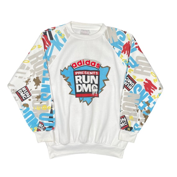 Adidas Run DMC True Hollis Crew Fullprint Vintage 1985 Rapper Hip