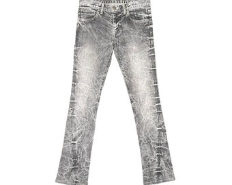 Tornado Mart Flare Acid Washed Bootcut Charcoal Washed Punk Grunge Rock Vintage 2000s Y2K Japan Denim Jeans Men Women Size 30